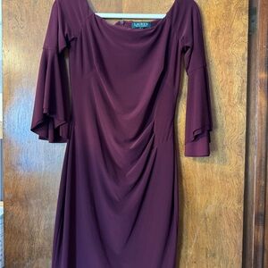 Ralph Lauren Deep Burgundy Long Sleeve Dress